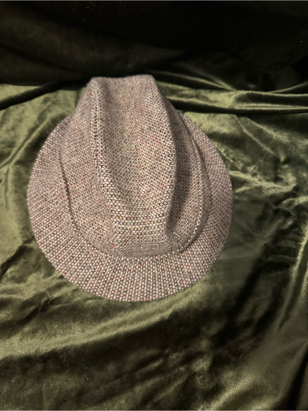 Vintage Kangol Multitone Brown Knit tweed Fedora
